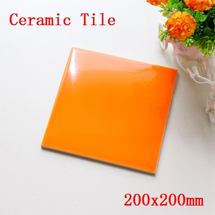 200X200mm Modern Glossy Light Ceramic Tiles Pure Color White Yellow Blue Orange Green Subway Kitchen Bathroom Wall Tile