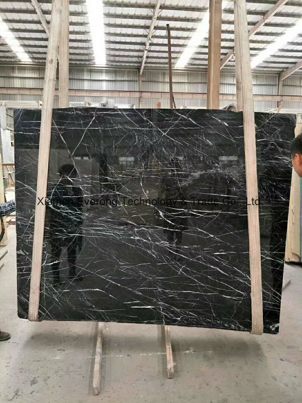 China Hermes Grey Marble Slab for Countertop and Tile with Veins