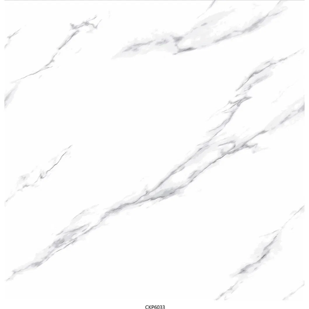 Black Gray Inject Printing Design White Marble Carrara Polished Tile for Wall Floor