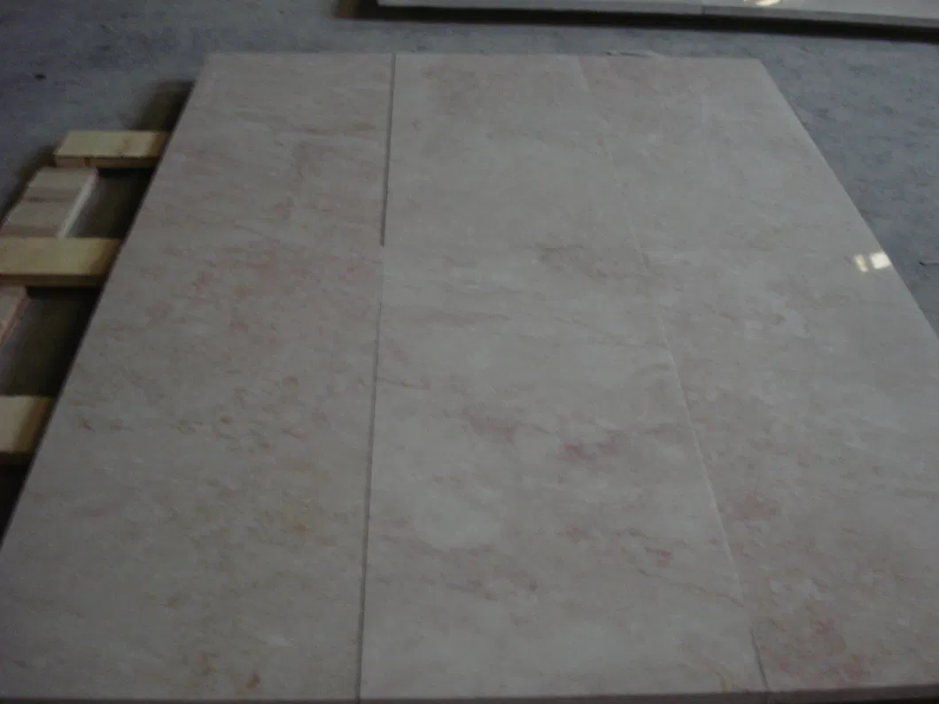 Polished Rose Beige Crema Marble Tile Slab Flooring Tops