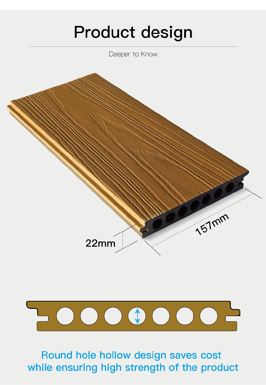 No Gap Timber Composite Wood Like WPC Outdoor Decking