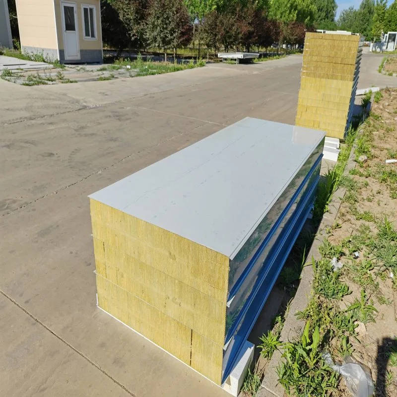 Latest Design Rock Wool Insulated Roofing Fireproof Wall Sandwich Panel