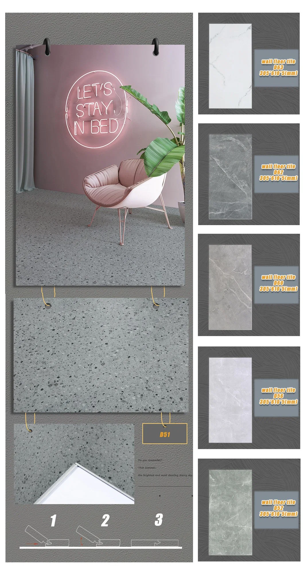 China Manufacturer Interlocking Click PVC Plastic Flooring Waterproof Material Spc Bathroom Vinyl Plank Floor and Wall Tile