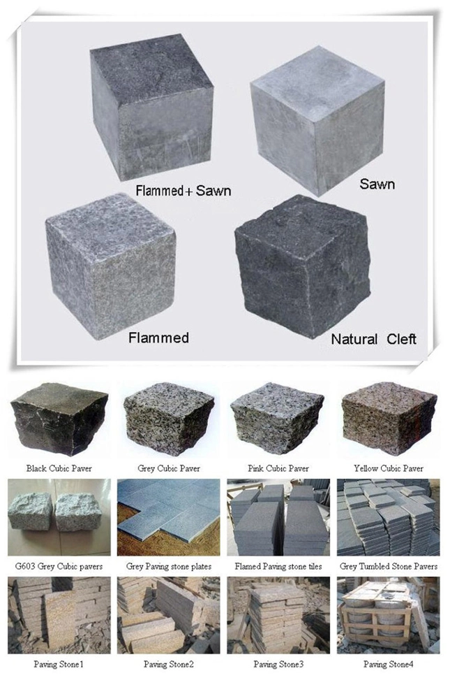 Cheap Grey Sea Flower Granite Stone Rhombus Paving Stones for Landscape