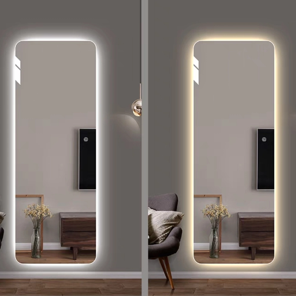Square Full Length Wall Mirror Tiles Frameless Self Wall Hanging HD Dressing Mirror