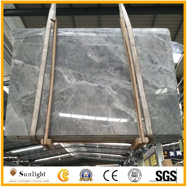 Customeize Polished Grey Marble Tiles, Gray Silver Mink Marble Flooring