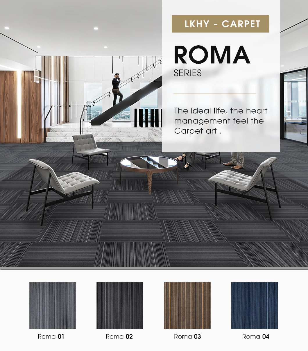 50X50 3D Modern Luxury Soft Large Living Room Plastic PVC Flooring Mat Area Rug Hotel Carpet Tiles