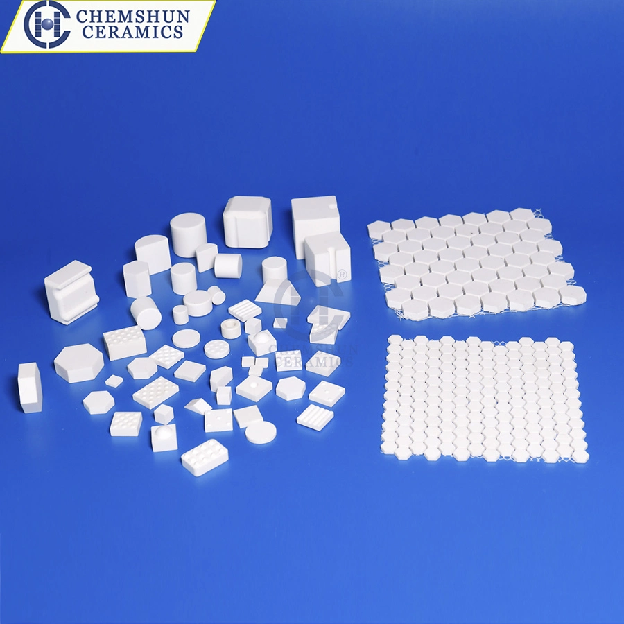 High Alumina Mosaic Ceramic Lining Tile Square Shape with Dimple