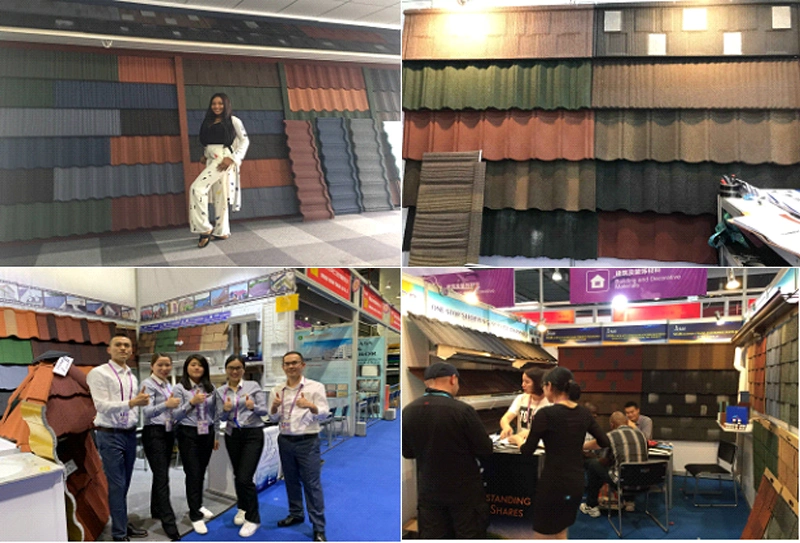 East Africa Classical Colored Sand Coated Metal Roof Shingles Production Line Recyclable Roofing for Wood Roof