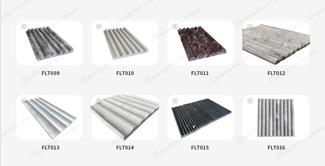 Custom Wall Applications Curve Fluted Marble Tiles Wall Panel 3D Natural Stone Flute Marble Tiles