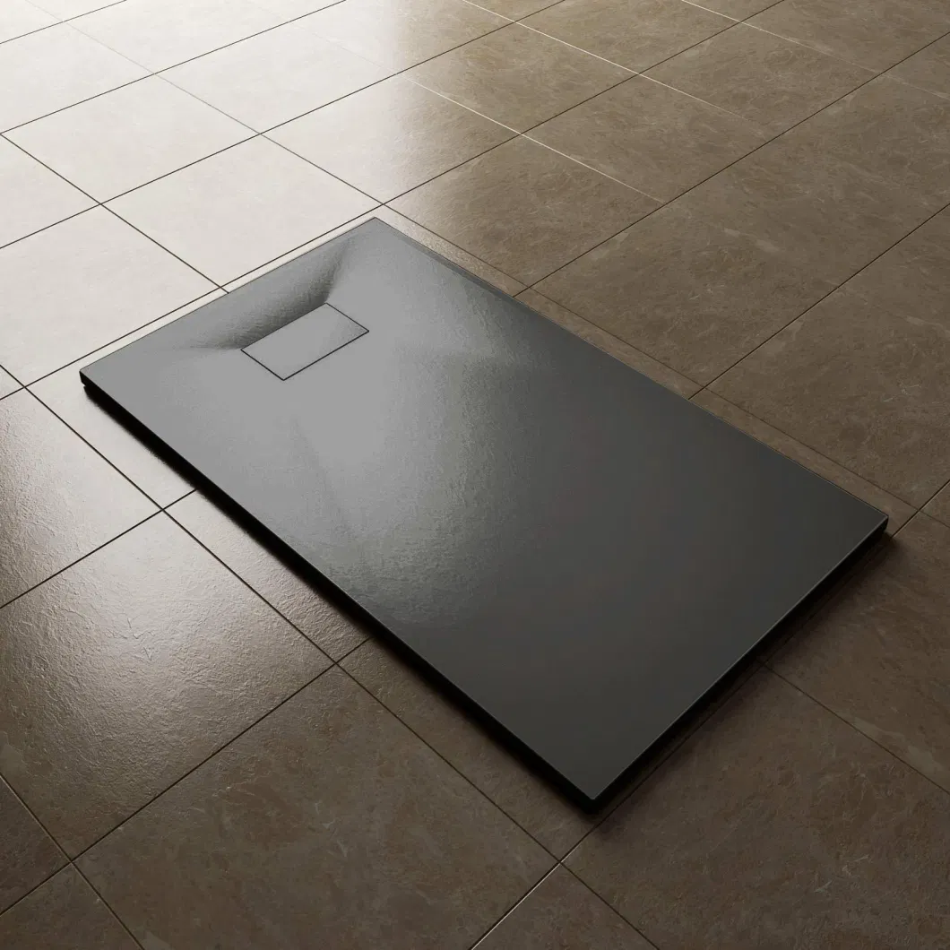 Rectangular White SMC Shower Bathroom Tray with Stone Finish CE