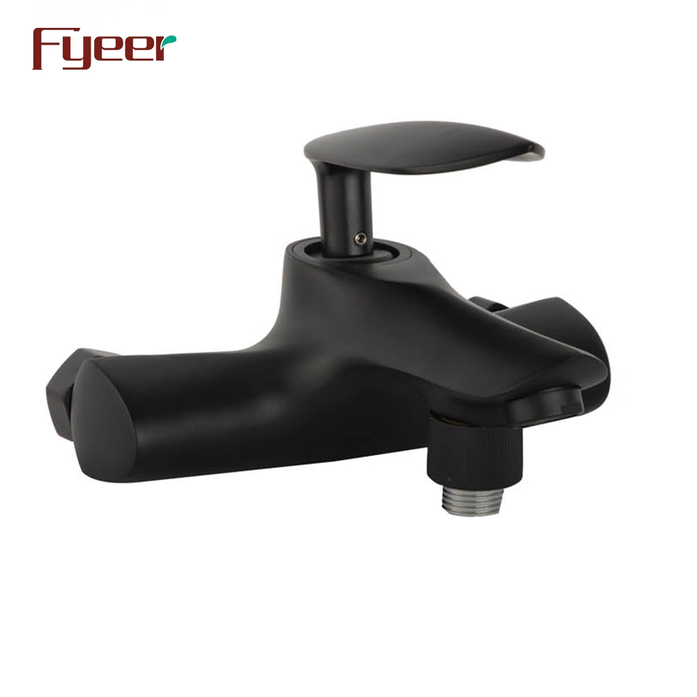 Fyeer Matte Black Wall Mounted Bath and Shower Bathtub Faucet