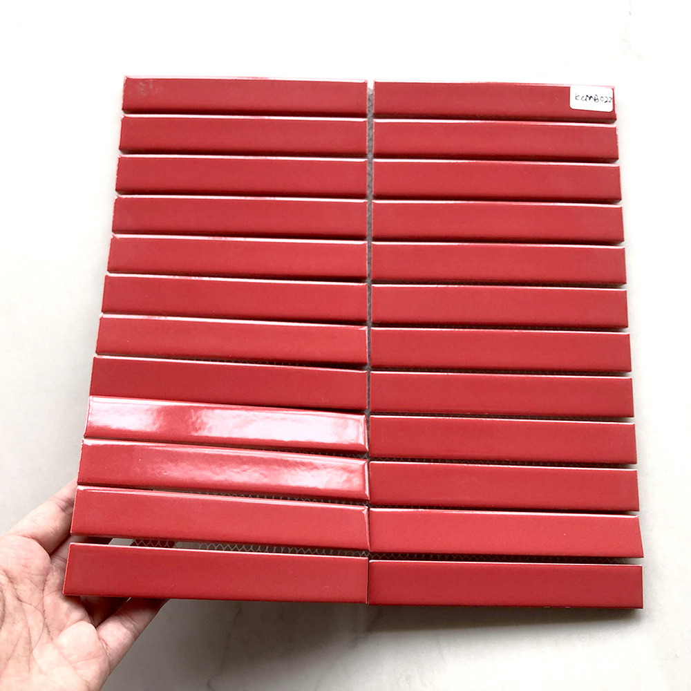 New Design Red Strip Mosaic Wall Tiles Kitchen Backsplash