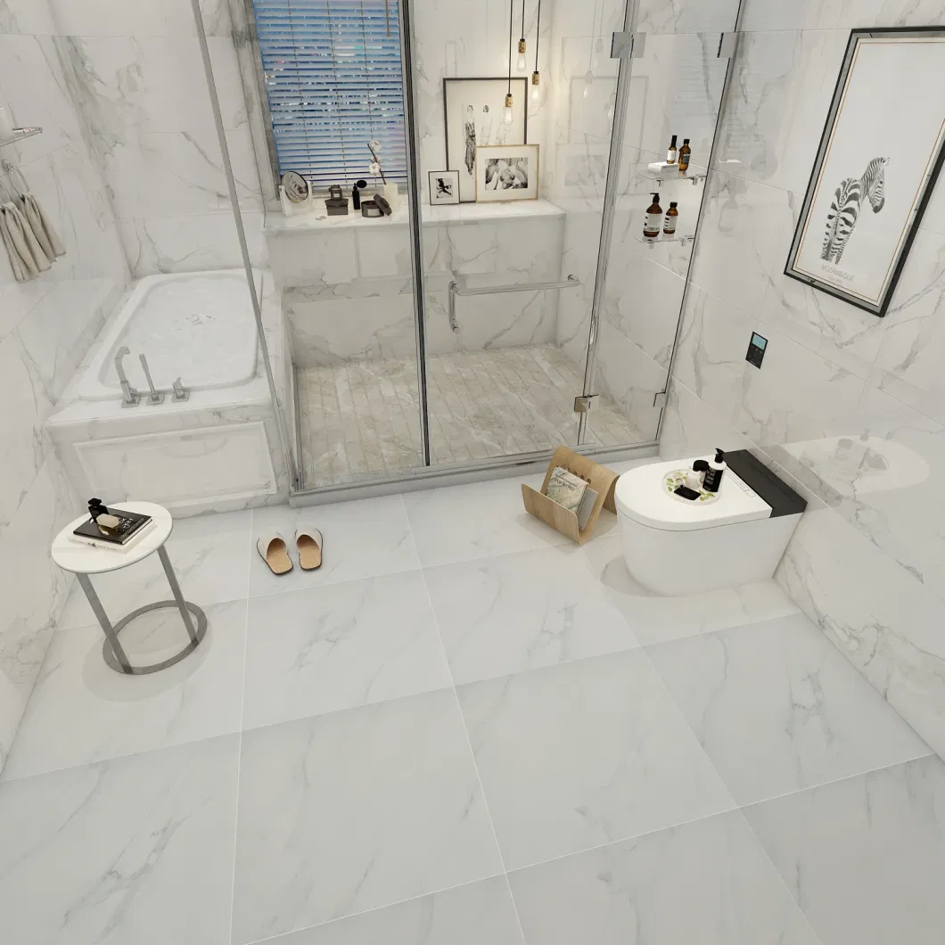 600 X 600mm Bathroom Marble Carrara Tile Shower