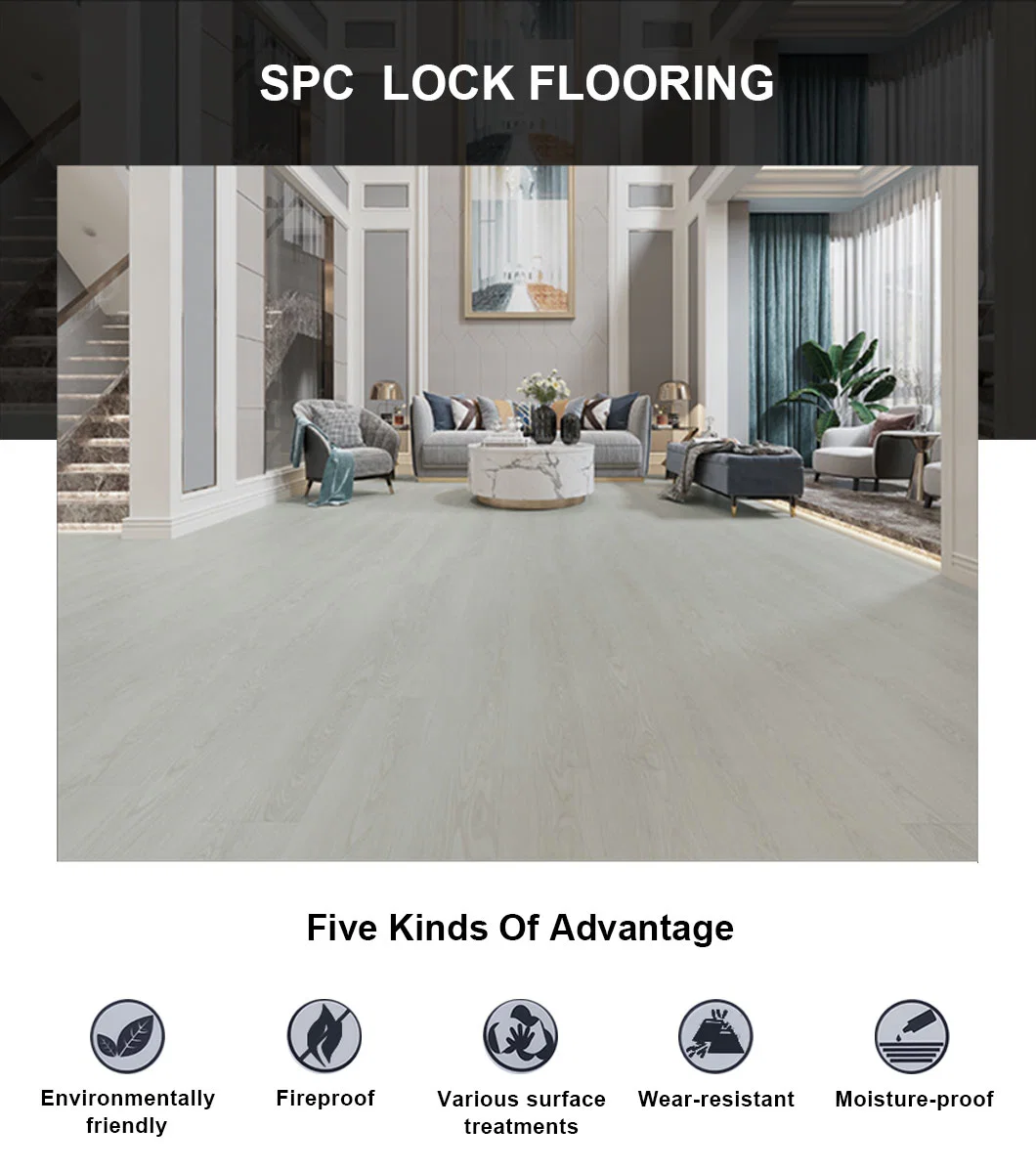 Luxury Wood Grain Spc Flooring Spc Vinyl Plank Flooring with High Quality