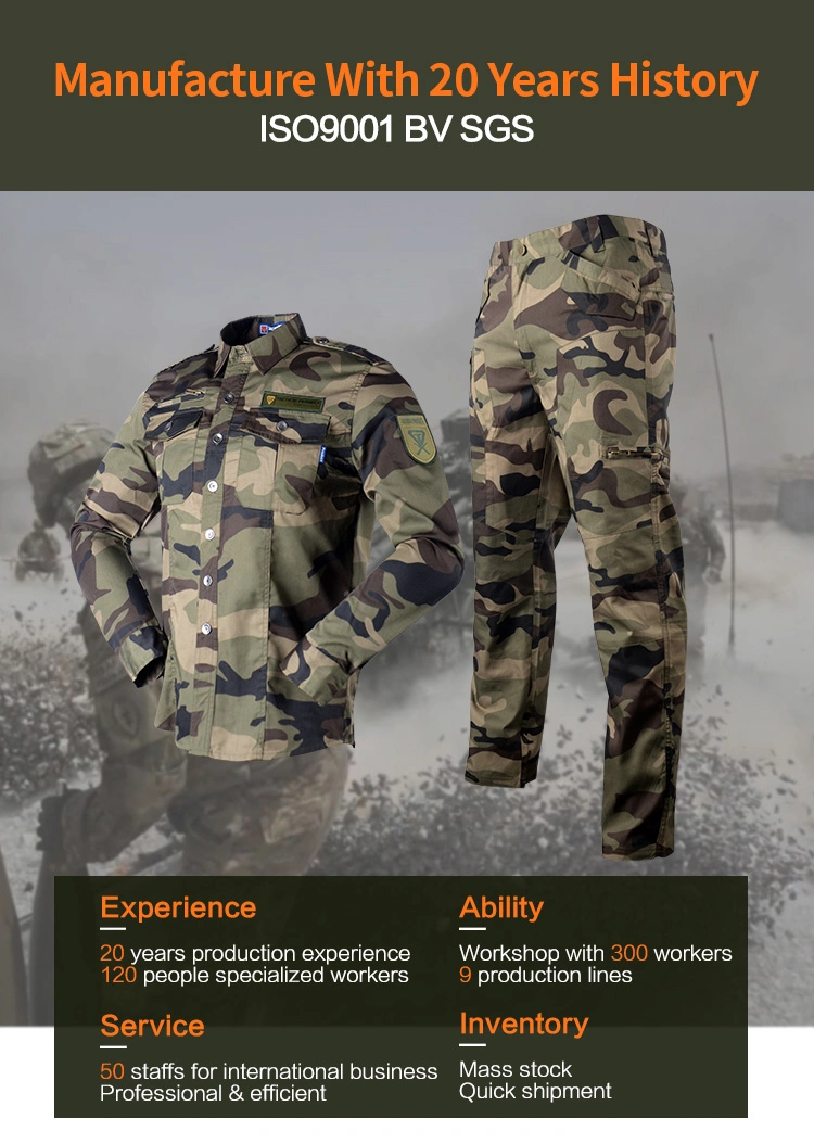 Military Style Outdoor Training Army Style Uniforms Made in China