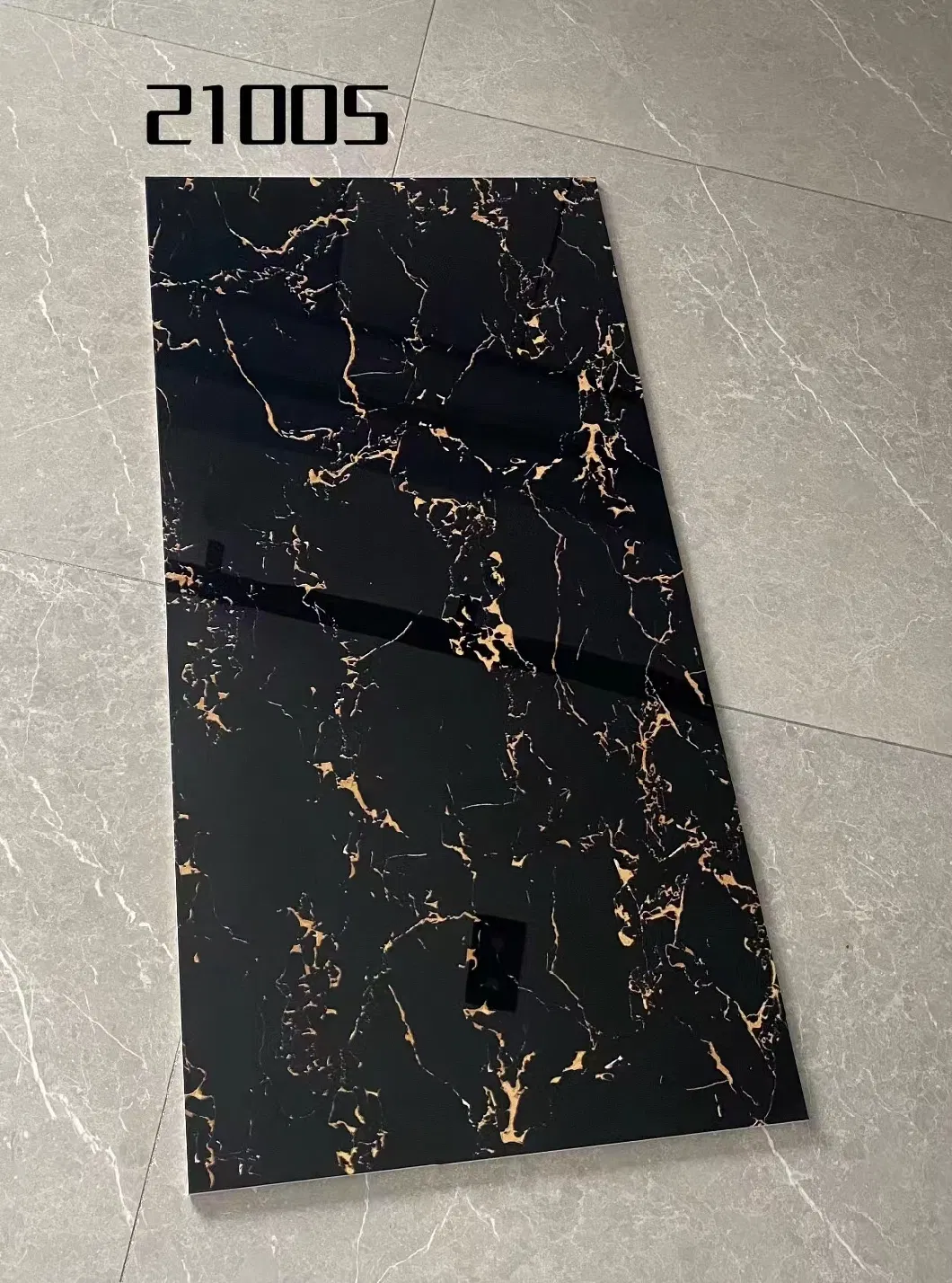 Building Material 600X1200mm Bathroom Dark Black Color Glazed Polished Ceramic Porcelain Marble Flooring Wall Tile