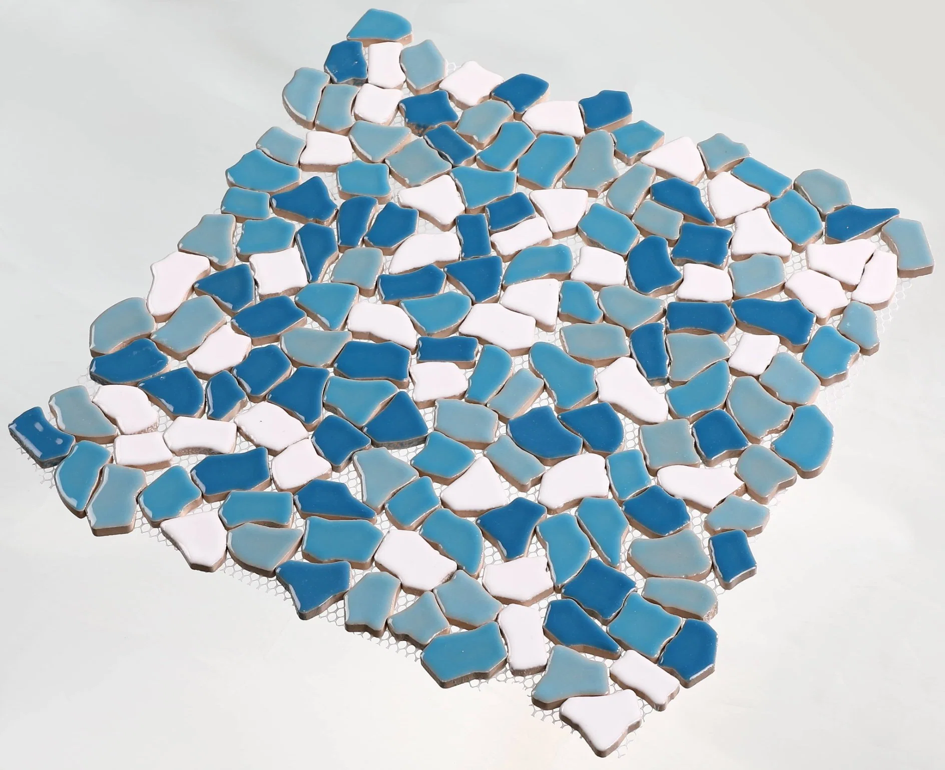 Azulejos decorativos de cerámica azul Ireegular guijarro mosaico Mosaico de pared