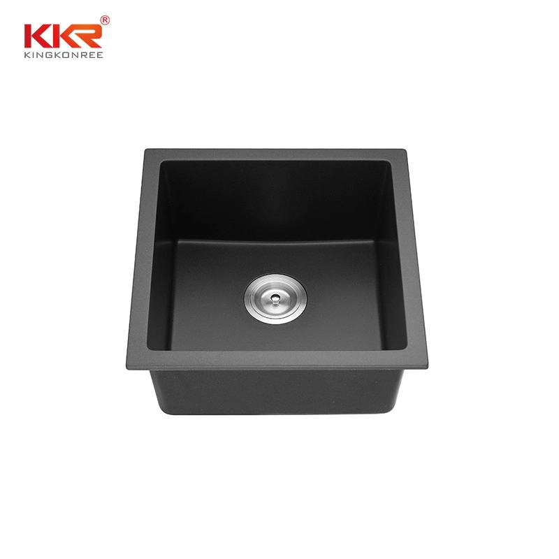 Kkr cuarto de baño negro disipador de cuarzo Unión cuarto de baño lavabos lavabo de piedra de cuarzo