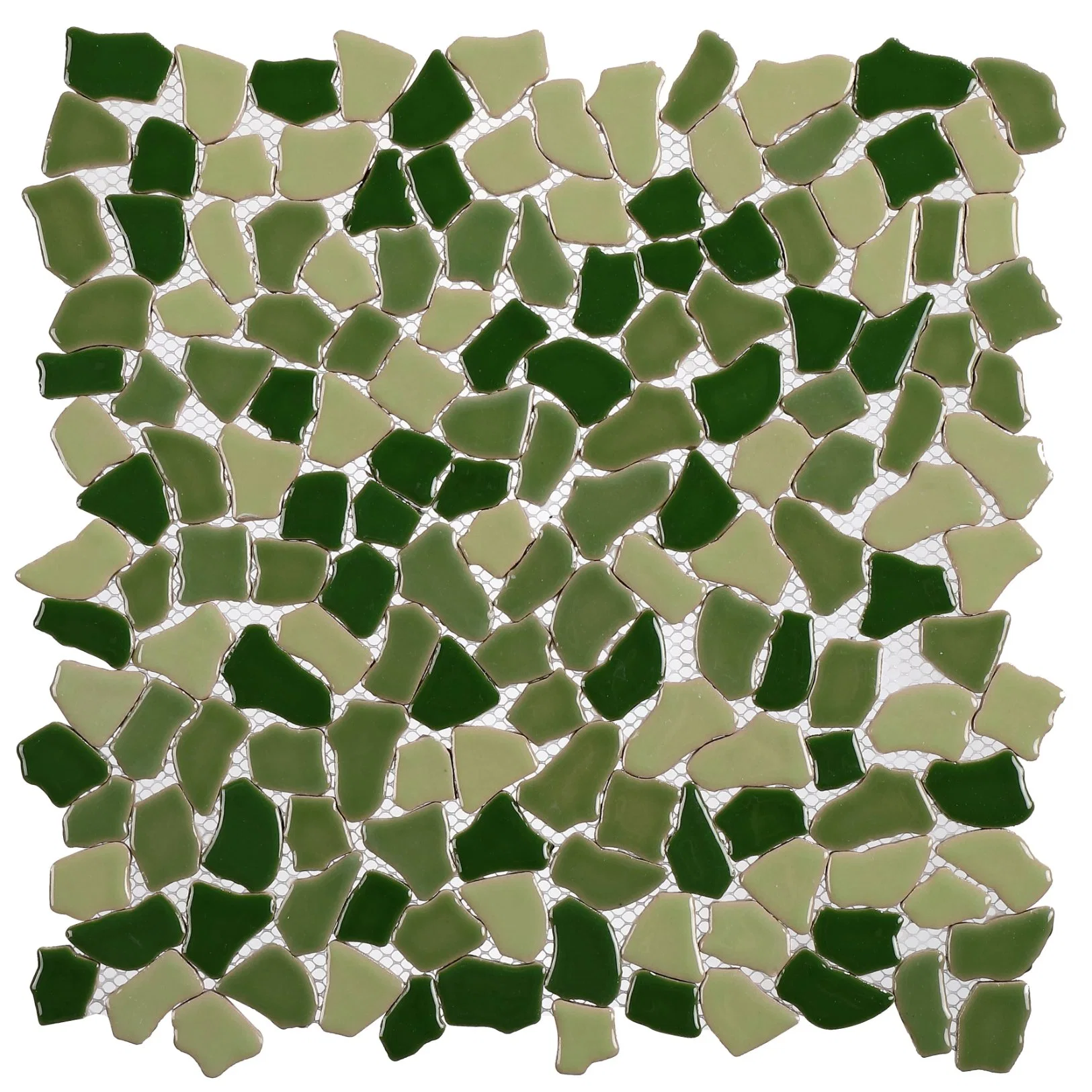 Azulejo verde Decoracion el panel de pared cerámica mosaico de piedras irregulares