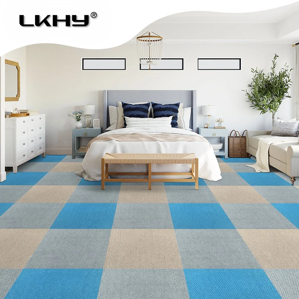 Lkhy moderno de alta calidad Antideslizante Oficina Comercial de la alfombra gris Tufted AZULEJO 50X50