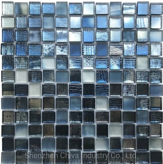 Nuevo/Diseño Azul Iridente/Oro Cocina/pared de Baño vidrio Mosaico Piedra decoración azulejos