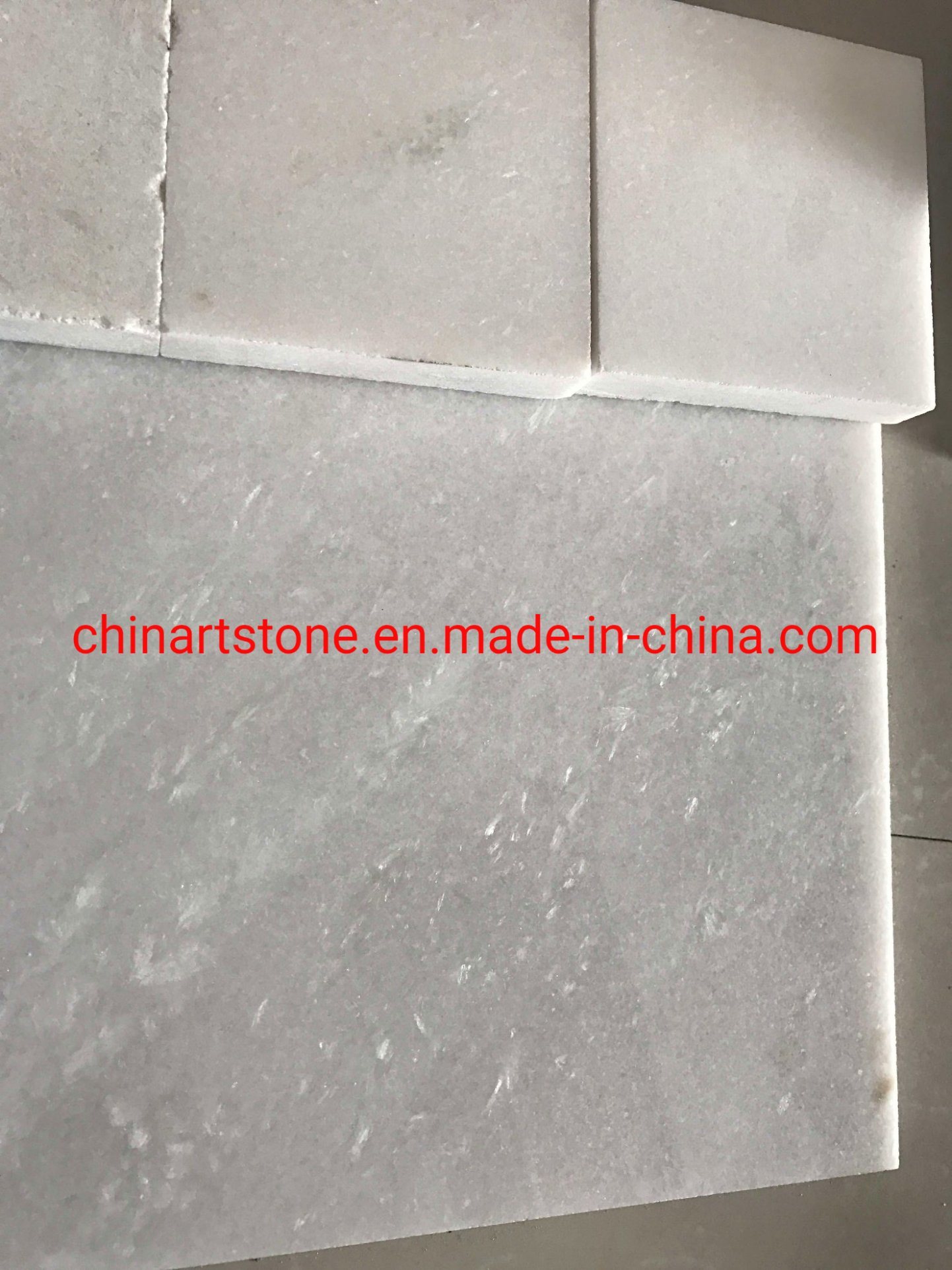 China la naturaleza de la losa de mármol blanco de nieve y azulejos