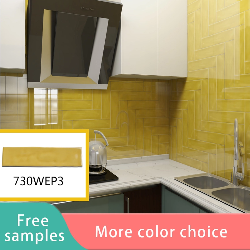  Color de oro de 75x300mm Material de Decoración de pared cocina azulejos Metro
