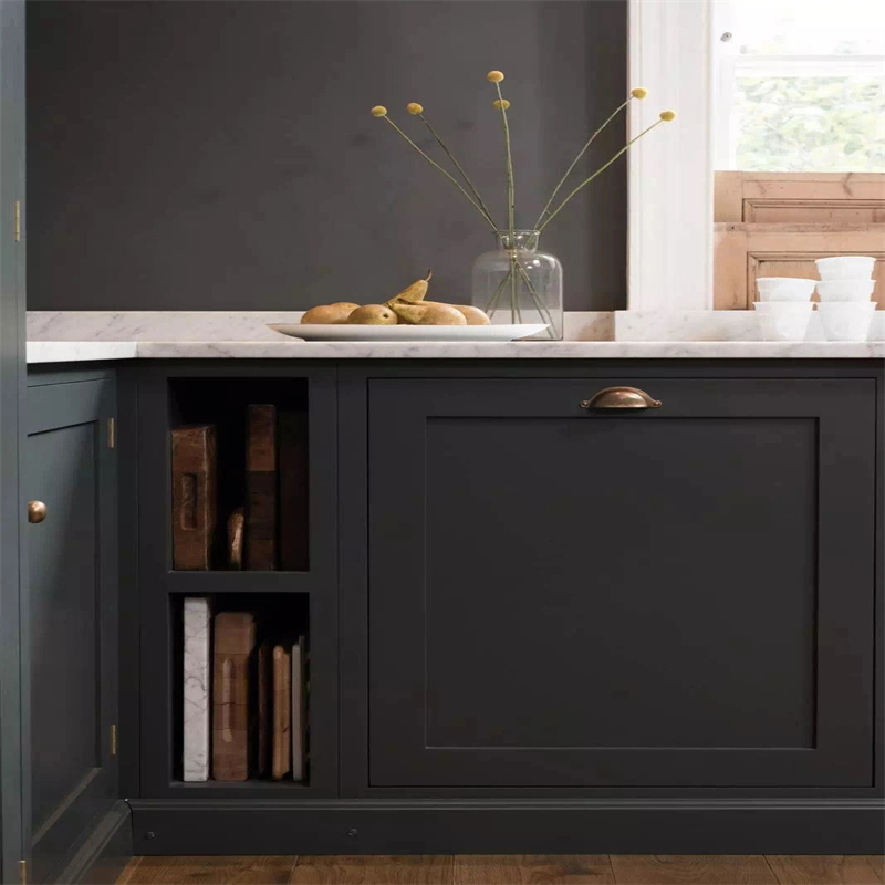 Modernos de madera maciza de aluminio PVC Oppein pequeño armario de cocina