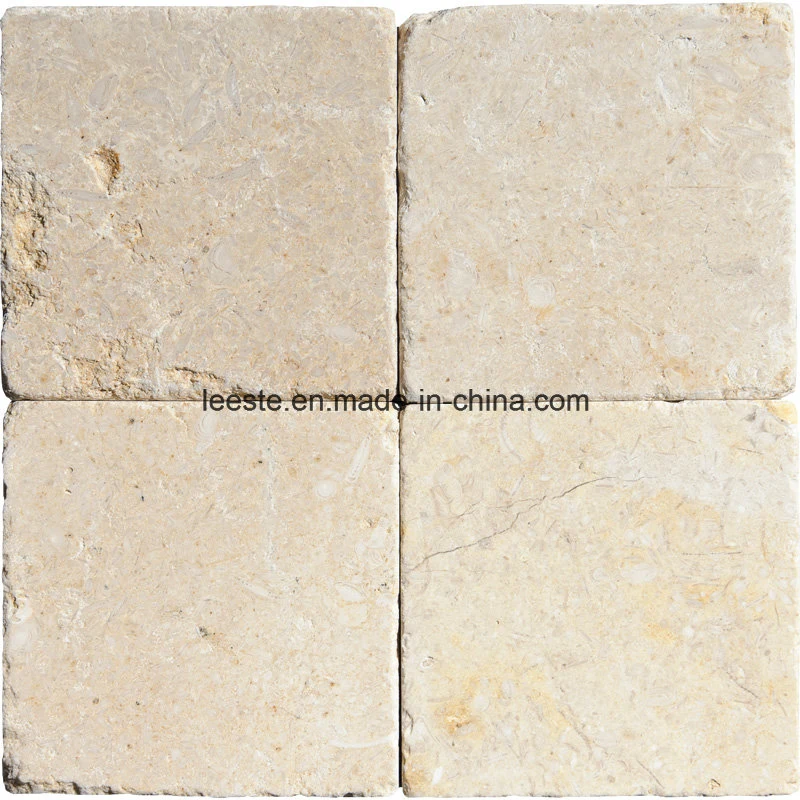 El precio bajo baldosa natural Crema Moca baldosa de la pared de piedra caliza de color beige