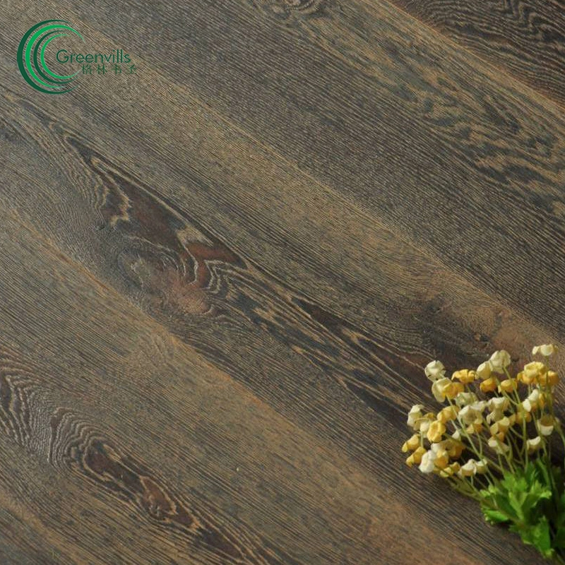 Pisos de Roble Engineered Floor de madera Roble Blanco Europeo ahumado Limed Suelo de parquet