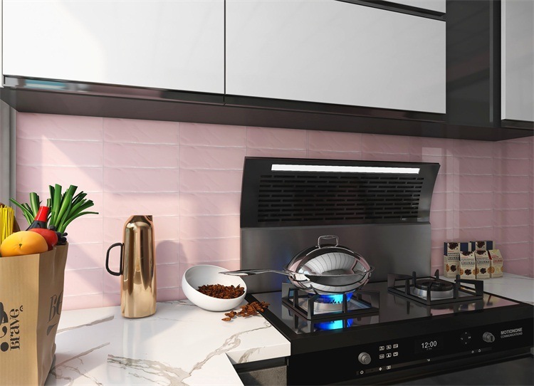 4X12 pulgadas 100x300mm ondulado de color rosa de estilo dormitorio azulejos de la pared interior