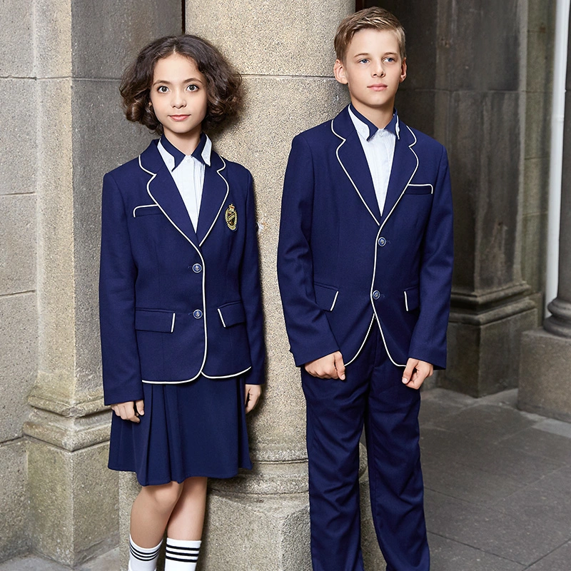  Custom Diseño clásico azul marino uniforme escolar Blazer