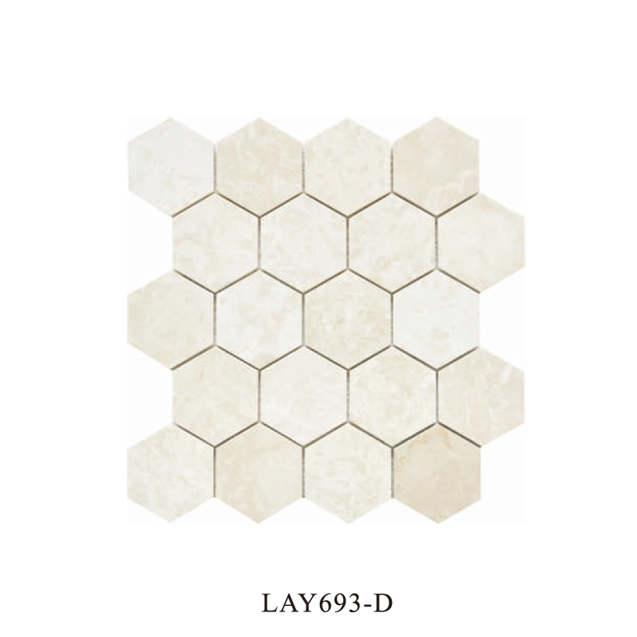 Seleccione precio mayorista de oro del mosaico de mármol hexagonal baldosa de pared para la cocina Backsplash