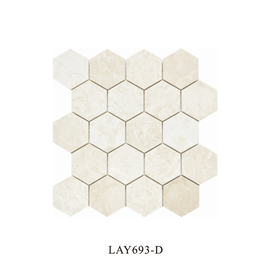  Seleccione precio mayorista de oro del mosaico de mármol hexagonal baldosa de pared para la cocina Backsplash