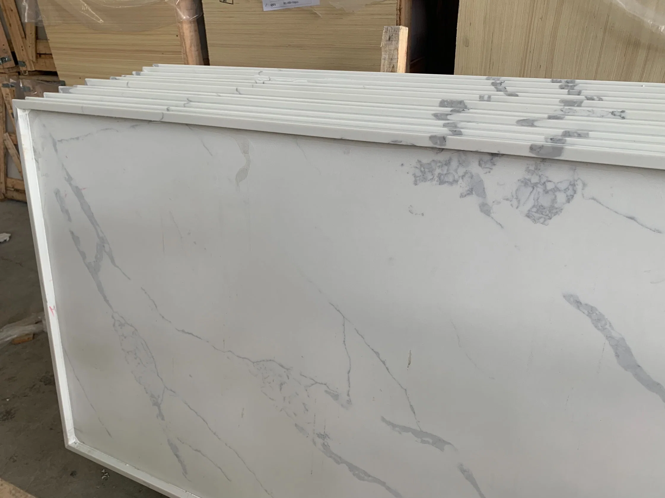 Más populares Cuarzo Blanco mármol Cocina Countertop Carrara mármol Countertop