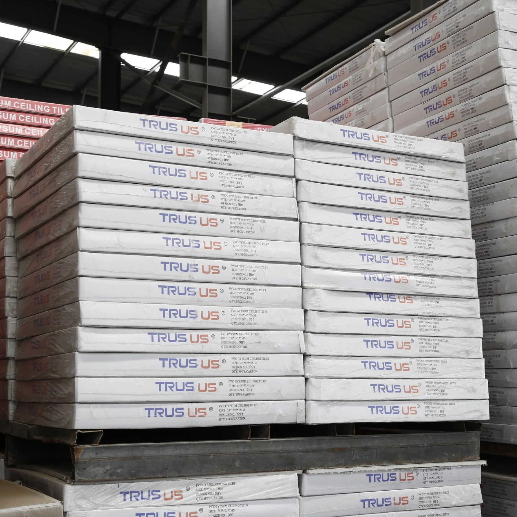 Marca Trusus 8mm de azulejos de techo de yeso laminado PVC fabricado en China