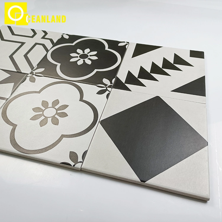 Art Floor Cement Flower Pattern Porcelain Hand Painted Tile