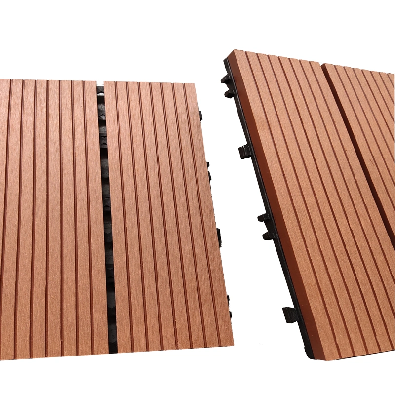 Easy Installation Anti-Fade Waterproof Anti Scratch Wood Plastic Composite Outdoor Interlocking WPC Decking Tile Terrace Decking Tiles