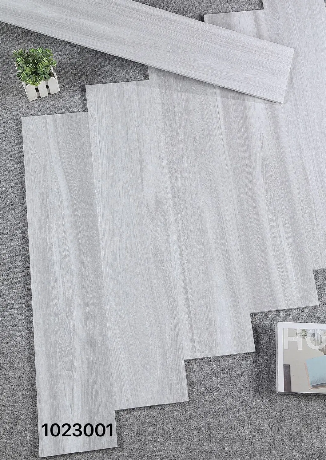 Bathroom Kitchen Floor 200X1000 Light Gray Ceramic Wood Tile Bedroom Decoration 200X1000mm Wood Look Ceramic Tile