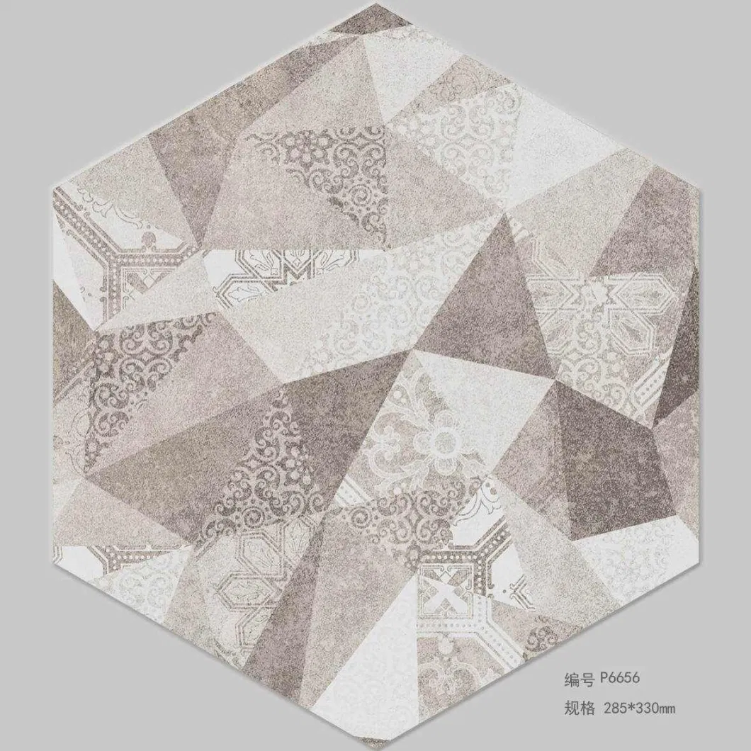 Art Ceramic Hexagonal Tiles for Bathroom Floor and Wall