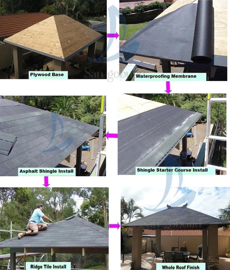 Malaysia Roofing Material Asphalt Roof Shingles Blue Concrete Tiles