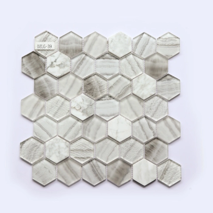 Decorative Glass Mosaic Hexagonal Kitchen Tiles