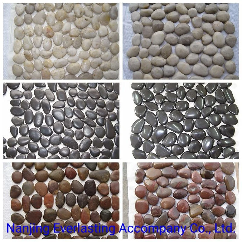 Sliced Polished Natural Stone Pebbles Mosaic Wall &amp; Floor Tile