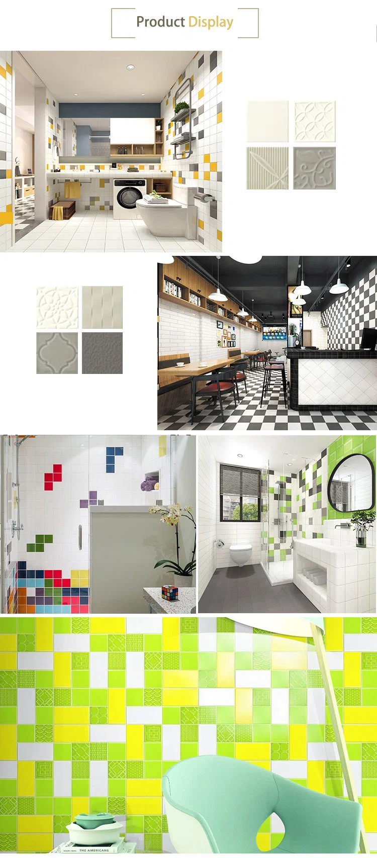 100X100mm Red/White/Grey/Black Color Wall Tiles Bathroom