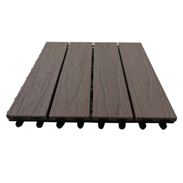 Factory Outdoor Interlocking Deck Tiles 3D Wood Grain Engineered Plastic Floor Tiles