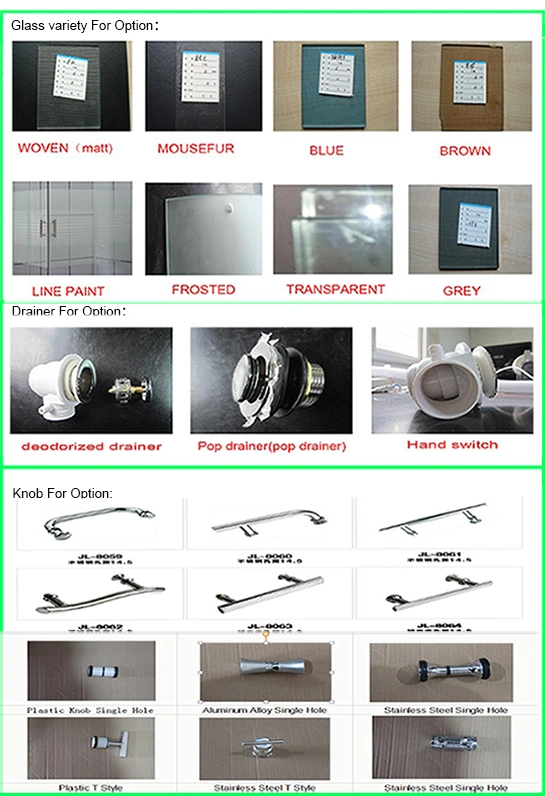 Corner Walk in Printed Tempered Glass Simple Shower Room (TL-537)