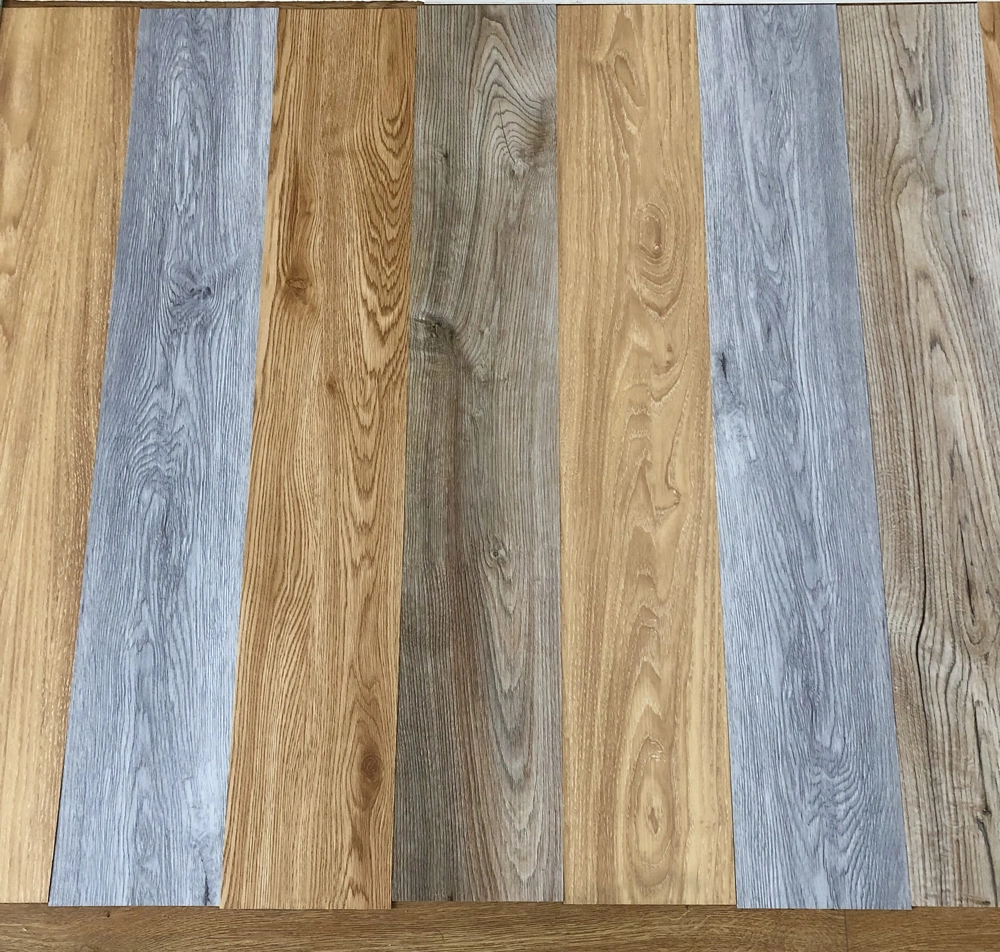 Luxury Gray Dry Back Tile Wood Lvt Glue Down Vinyl Plank Flooring