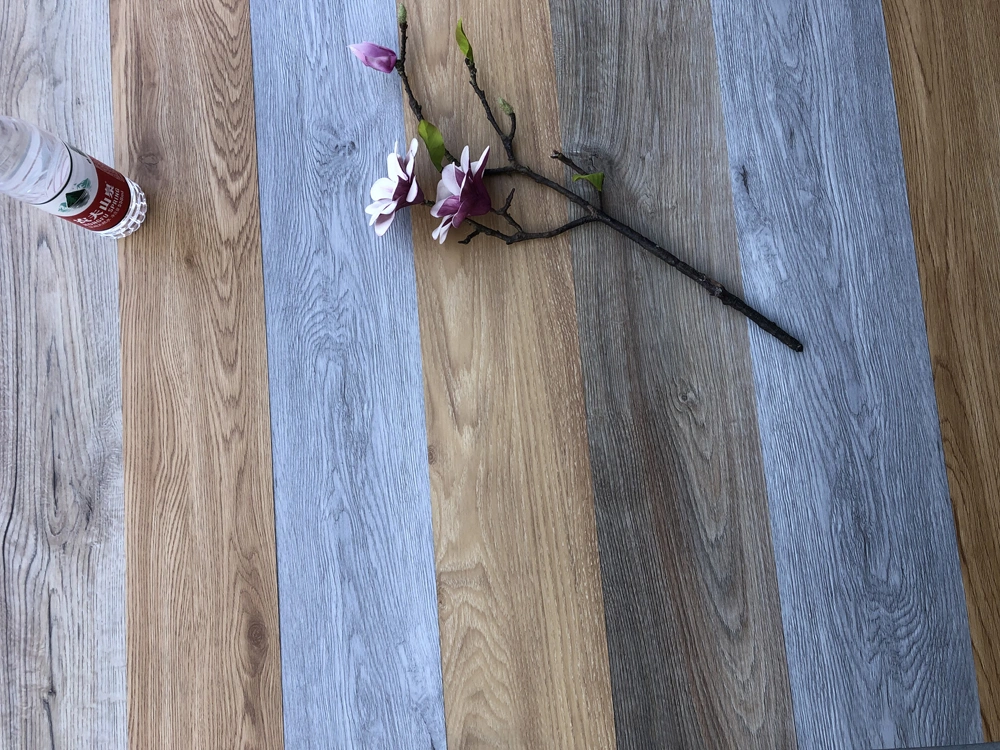 Luxury Gray Dry Back Tile Wood Lvt Glue Down Vinyl Plank Flooring