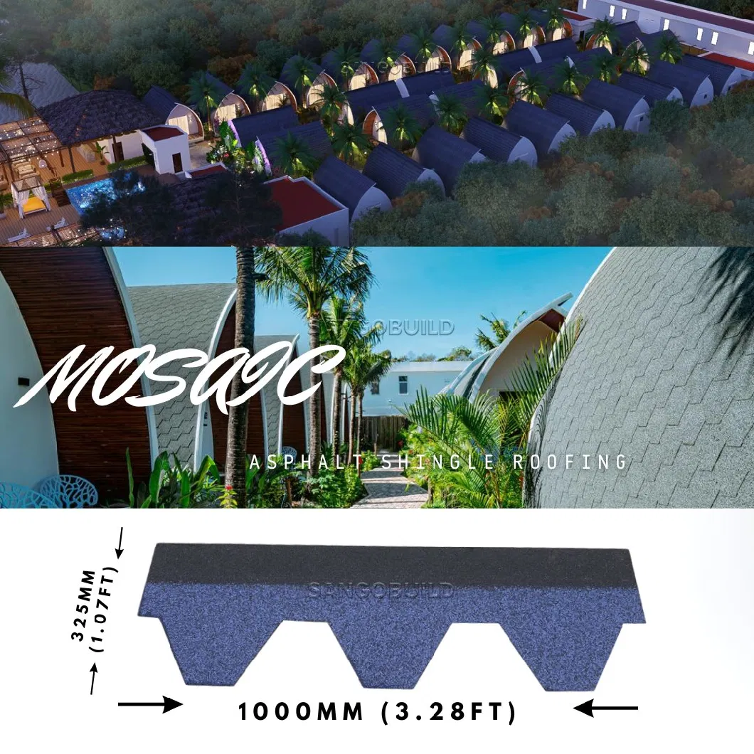 Malaysia Roofing Material Asphalt Roof Shingles Blue Concrete Tiles